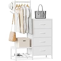 ODK Comoda Dormitorio 3 en 1, con Burro Ropa y 2 Ganchos para