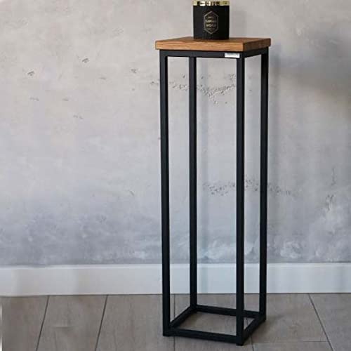 holz4home Premium Dekoständer aus Eiche in verschiedenen Größen | 20 mm dickes Massivholz für extrahohe Stabilität | Loft und Industriestil vereint | Fertig montiert und naturgeölt Cover