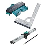 wolfcraft Geling Set Laminat- und Designboden einpassen I 6976000 I Komplettset aus Universalwinkel, Konturenlehre und Laminat-Einpasser I Set zum Einpassen von Böden