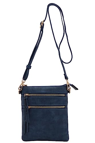 Isabelle Small Lightweight Shoulder Bag for Women, Mini Multi Zipper Pocket Crossbody Handbag with Adjustable strap2