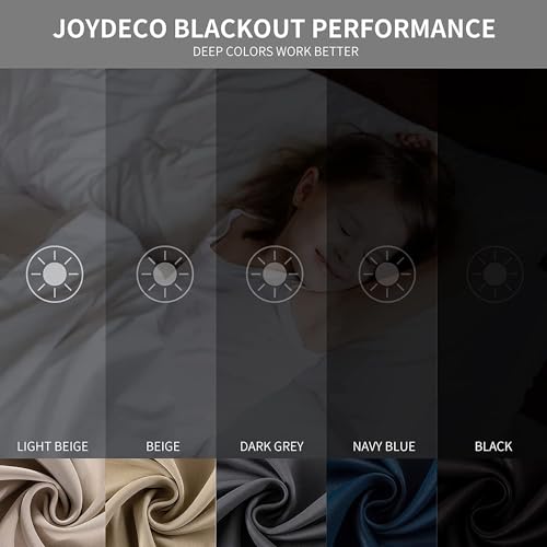Image of Joydeco Blackout Curtains Bedroom, Black Out Curtain Thermal Insulated Eyelet Top for Room Darkening, Curtains & Drapes Window Treatments Blinds for Living Room Nursery, 2 Panels Home Decoration
