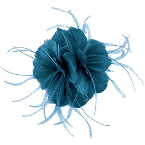 Failsworth Millinery Feather Fascinator in Neptune, size: One Size Cover