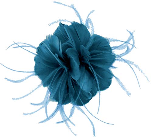 Bibi en plumes bleu de chez Failsworth Millinery, l'art du fait main