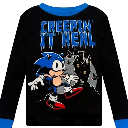 Sonic The Hedgehog Kids Halloween Pajamas - Boys 2 Piece Soft PJ Set For Holiday - Long Sleeve Top & Pants - Official License4