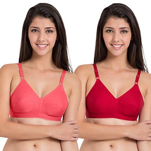 Image of SOUMINIE Women s Pure Cotton Non Padded Full Coverage Everyday Bra | Pack of 3 |