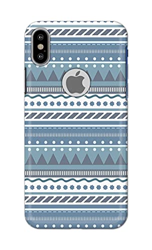 Image of Printed Hard Back Cover Case for Apple iPhone X | iPhone 10 | iPhone Xs | iPhone 10s Logo View Back Cover (Seamless Geometric Tribal Pattern) -1803