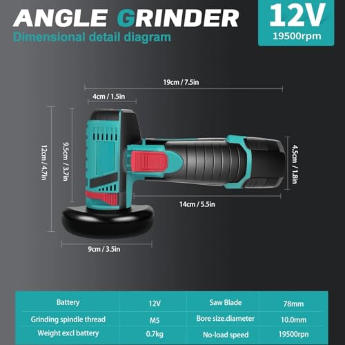 Amoladora angular de 12V y mini máquina de corte recargable de 3/4 6