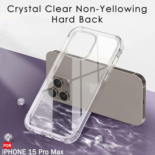 Image of TheGiftKart Crystal Clear Back Cover Case for iPhone 15 Pro Max | 360 Degree Protection | Shock Proof Design | Transparent Back Cover Case for iPhone 15 Pro Max (Transparent Bumper)