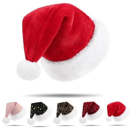 AOFITEE Weihnachtsmütze Nikolausmütze, Dicker Klassischer nikolaus...