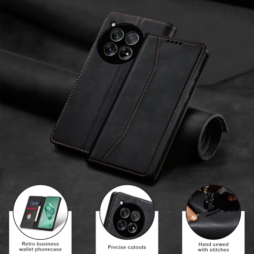 Image of Jasonyu Flip Wallet Case for OnePlus 12,Black