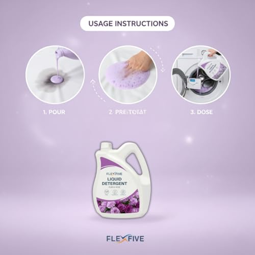 Image of Liquid Detergent Purple Rose Fragrance | Stain Remover Liquid for Clothes | Works in Top & Front Load Washing Machines (10L)
