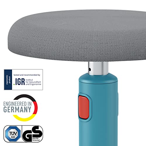 Image of Leitz Active Sit Stand Stool, Ergonomic Height Adjustable 46cm to 79cm Wobble Stool, Round Swivel Office Desk Chair /Stool, Ergo Cosy Range, Calm Blue, 65180061