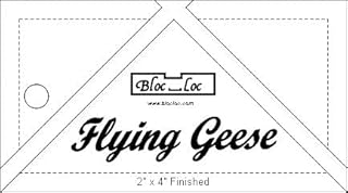 Bloc Loc Flying Geese Quilting Ruler 2” x 4” Finished, 2-1/2” x 4-1/2” Trimmed Size for Quilters - Buy now