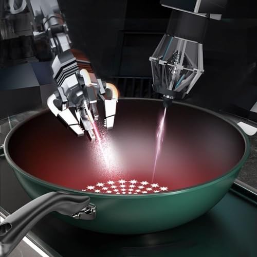 Wok de aluminio fundido 34 cm con tapa de vidrio miniatura 4