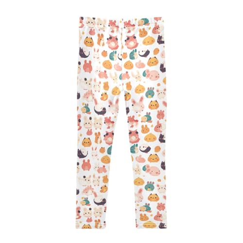 KLL Cute Animals Seamless Pattern Little Girls Athletic Leggings Comfortable High Waisted Sweatpants Sports2