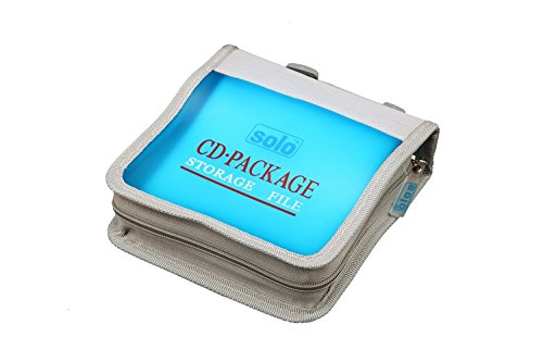 Solo CD -032 Computer CD Wallet, Zipper 32 CD -Frosted Blue