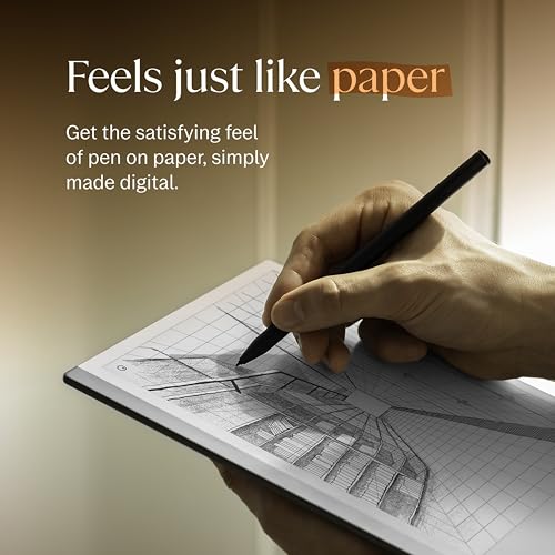 Image of reMarkable Essentials Bundle - Gray | reMarkable 2 Paper Tablet | Includes Black and White 10.3 inchWriting Tablet, Marker Plus Pen with Eraser, Book Folio Cover in Gray Weave