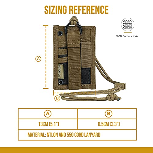 Image of OneTigris Tactical ID Card Badge Holder with Lanyard & Detachable Hook Loop
