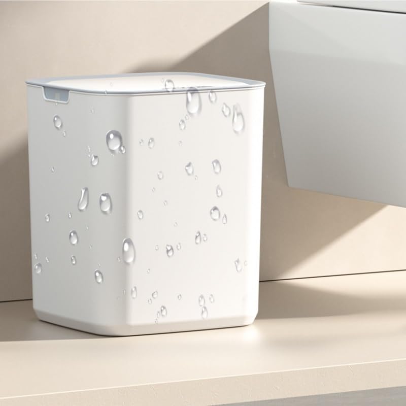 Home Smart PP Trash Can with Lid Living Room Bathroom Toilet Kitchen Garbage
