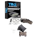 TRQ Front and Rear Brake Pad Set Ceramic Hardware Compatible with 2018-2019 Lexus LC500 2018-2019 LC500h 2018-2019 LS500 2019 LS500h