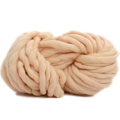 Giant Yarn Super Soft Chunky Yarn Bulky Crochet Thick Yarn for Hand Knitting Blanket 250g Per Piece (Color : Beige)