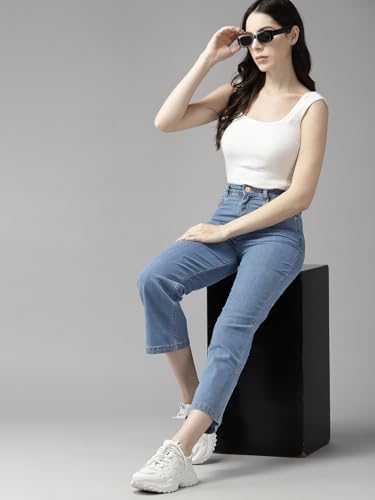 Image of GUTI Womens High Rise Crop Length Jeans()
