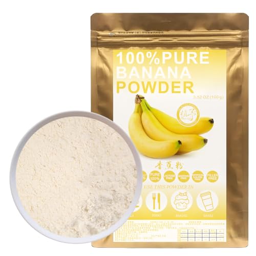 100% Natural Pure Banana Powder 100g/3.52oz 香蕉粉 polvo seco de remolacha, adecuado para batidos, batidos, panadería y bebidas, sin conservantes, sin azúcar añadido
