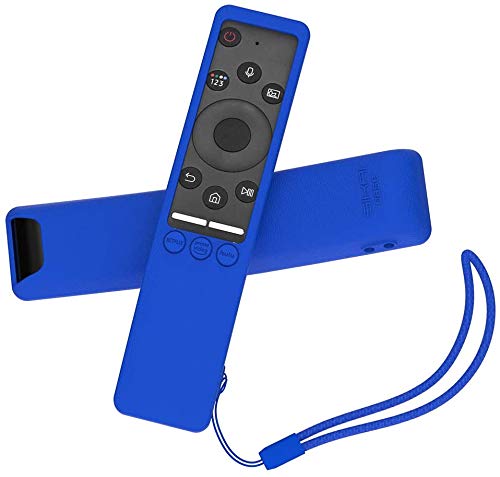 Image of Oboe Sikai Silicone Case Compatible with Samsung BN59-01312A QLED 8K 4K Smart TV Remote Shockproof Protective Remote Cover Skin-Friendly Anti-Slip Anti-Lost with Remote Loop (B-Blue)