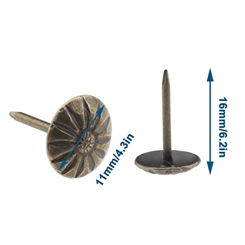 The Lord of the Tools 100pcs Antique Decorative Nails for Furniture Sofa Upholstery Tacks Retro Decoration Pushpin Metal Pushpin 11 x 16 mm Bronze - Image 4