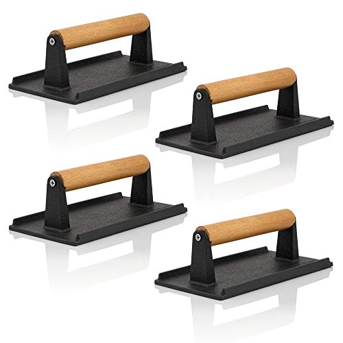 BBQ-Toro Fleischbeschwerer Gusseisen | 4 Stück | 1 kg Grillgewicht mit...