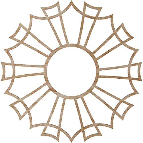 Image of Ekena Millwork 24 inchOD x 8 1 /2 inchID x 3 /8 inchT Augustus Wood Fretwork Pierced Ceiling Medallion, Red Oak
