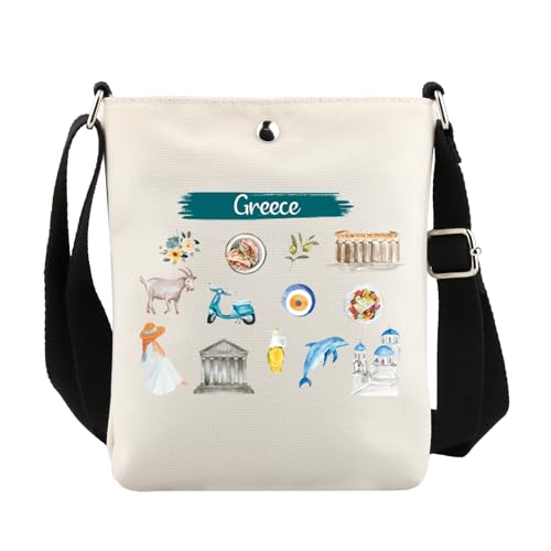 VAMSII Greek Trip Gifts Greece Travel Vacation Crossbody Bag Greek Souvenir Gift Greek Island Gift Greece Lover Gift