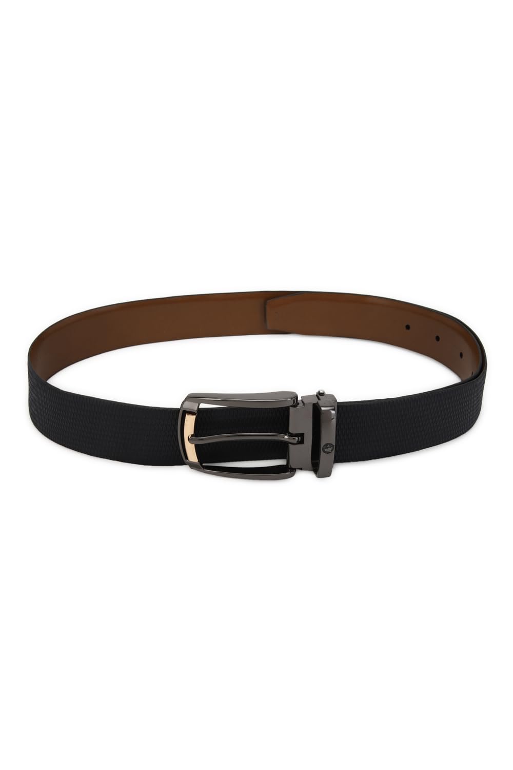 louis philippe Men Textured Reversible Formal Italian Leather with Dual Tone Buckle Belt-picture-27