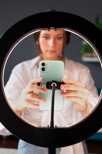 Jocca Aro de Luz para Móvil TIK Tok, Trípode para móvil con aro de Luz, Soporte Universal Antideslizante, Rotación 360, Selfie Stick Trípode, Anillo de Luz - imagen 8