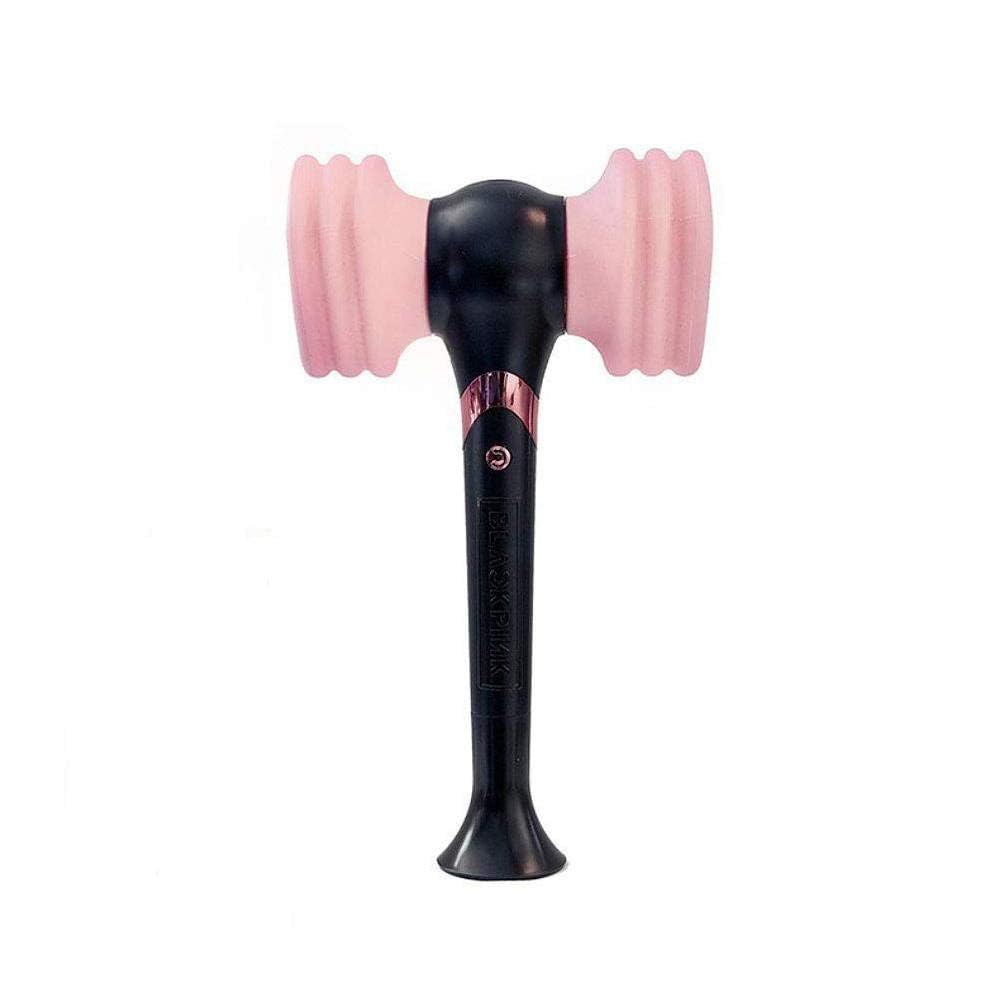 Bastone Luminoso LED Rosa, Forma Martello, 25,5 x 15,5 x 9 cm | Estremità morbide in silicone, manico ABS, richiede 2 pile AAA, foro cinturino, circa 148 g