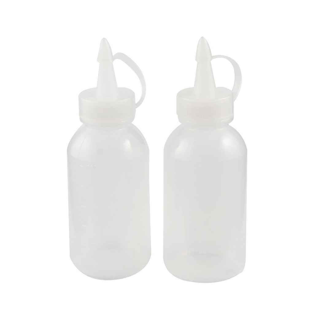 ElenxsNew 2pcs 100ML Plastic Sauce Squeezer Bottle Dispensing Bouteille