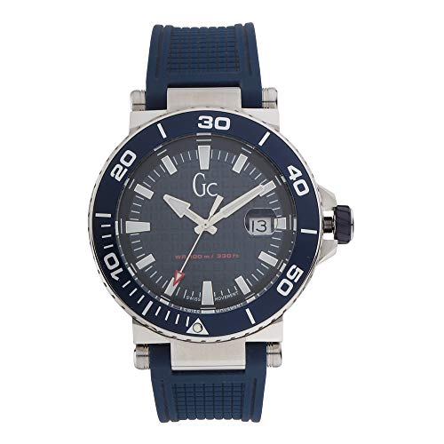  GC Men\'s Divercode 44mm Blue Silicone Band Steel Case Quartz Watch Y36003G7