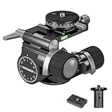 NEEWER 2ウェイギア三脚雲台 2軸パンチルトヘッド アルミ合金製 ミリ単位微調整 360°パノラマ Arca型QRプレート付き DSLRカメラ用 ラージ&ファインデュアルモード 最大荷重6kg TH14