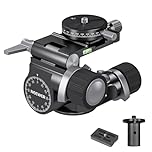 NEEWER 2 Way Geared Tripod Head with Millimeter Micro Adjustment, Aluminum Alloy Pan Tilt Head, 360° Panoramic Arca Type QR Plate Compatible with Sony Canon Nikon DSLR Cameras, Max Load 13.2lb, TH14