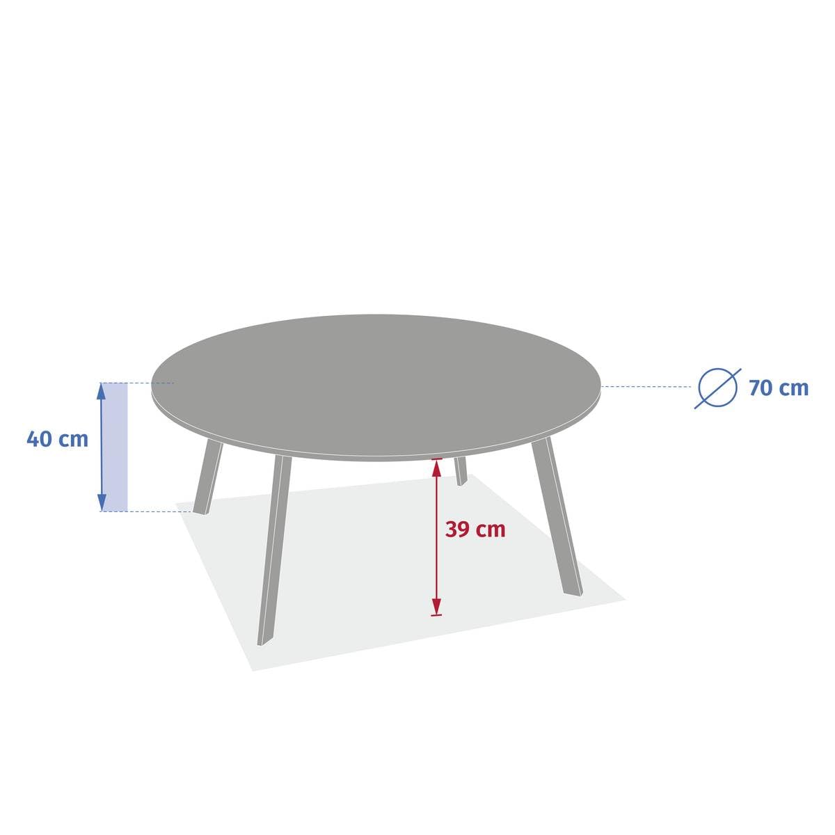 Hespéride - Tavolino Laterale Saona in Terracota, Acciaio Inossidabile Antiruggine, Resistente ai Raggi UV, 70 x 40 cm - per Giardino, Terrazzo, Balcone