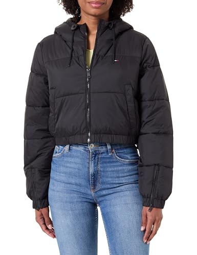Tommy Jeans Tjw CRP Hooded Puffer Dw0Dw18313 Chaqueta Acolchada, Black (Black), XL para Mujer