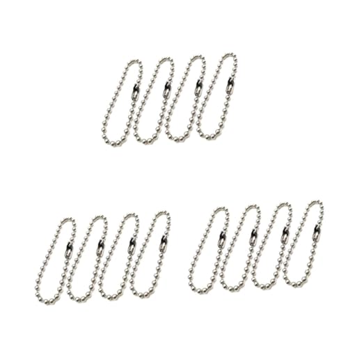 Operitacx 300 Piezas cadena de acero con cuentas de metal ajustable cadena de cuentas de acero inoxidable anillas para llaveros cadena de bolas cierre de conector de cuentas largas esférico