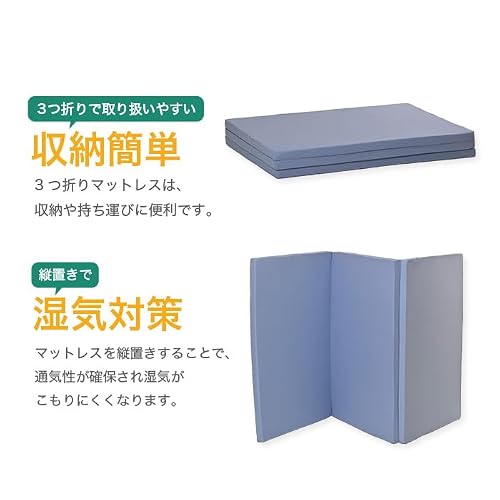 【厚さ4cm3つ折り高反発シングルマットレス220N YE色】 高反発 厚さ 4cm 40ｍｍ 超硬質 薄型 220N 日本製 折りたたみ 折り畳み 三つ折り ３つ折り 硬い かたい ウレタン マットレス 人気 まくら 枕 快眠 寝具 硬質 敷布団 （イエロー） [4]