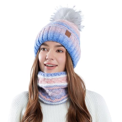 Ensemble bonnet écharpe gant femme coupe-vent et cache-oreilles thermique pour le ski