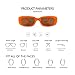 ADE WU Rectangle Sunglasses for Women Men Cute 90s Trendy Narrow Rectangular Sun Glasses Rave Fashion Y2K Unisex Stylish,Neon Orange Frame Brown Lens