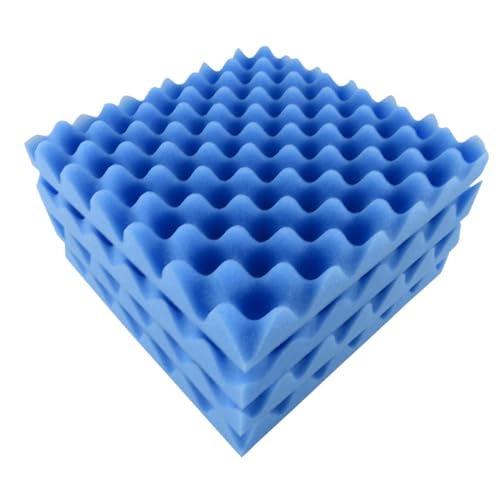 Low Density Acoustic Foam Panels, Soundproofing Wall Panels for Home Studio Theater Office Use 12 Pieces 30x30x5cm Blue