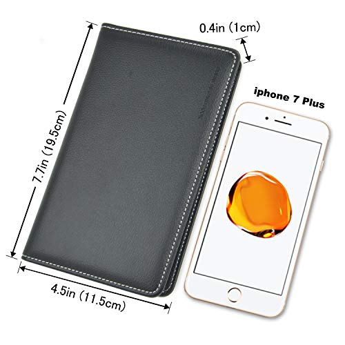 Business Card Organizer, Leather Business Card Holder Book, Portable Business Card Binder File Sleeve Storage, Professional Cards Booklet, Name Card Holder for Men & Women (90 Slots/Black)