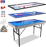 HLC 54' 5-in-1 Folding Multi-Game Table for Adults - Sturdy Metal Frame, Complete Accessories Set, Foldable for Easy Storage | Perfect for Home Entertainment, Game Rooms, and Parties