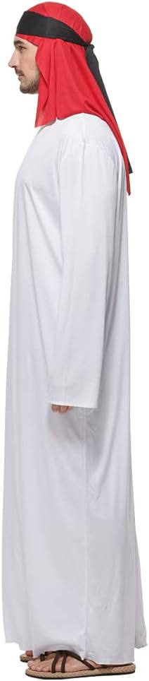 FantastCostumes Men's Arabian Costume Sultan White Robe Halloween Cosplay Costume - Image 6