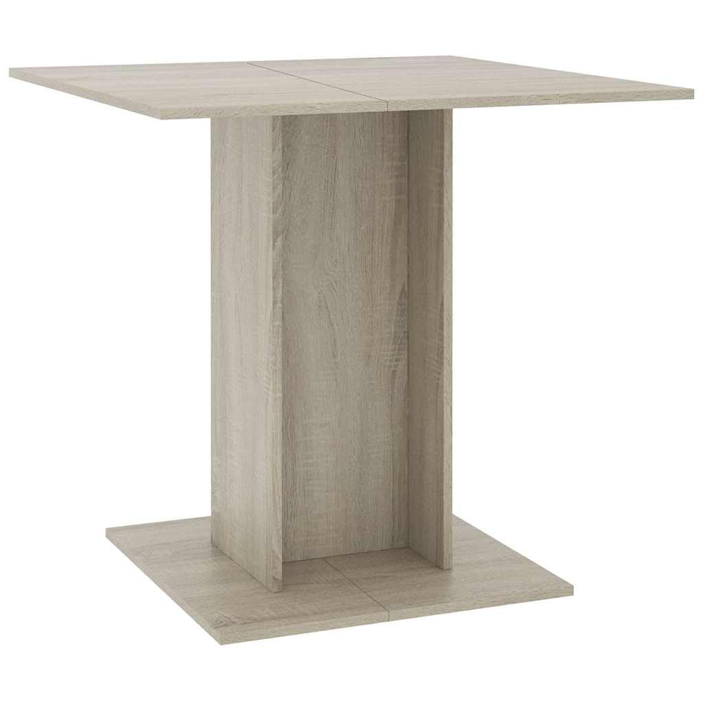 Mesa de comedor de roble Sonoma, 80 x 80 x 75 cm, material de madera, cuadrada, estable, duradera, pequeña mesa de cocina, mesa de comedor para comedor, estilo industrial con fácil limpieza